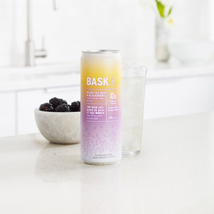 BASK Refreshment Black Tea, Goji, & Blackberry Hard Sparkling Water